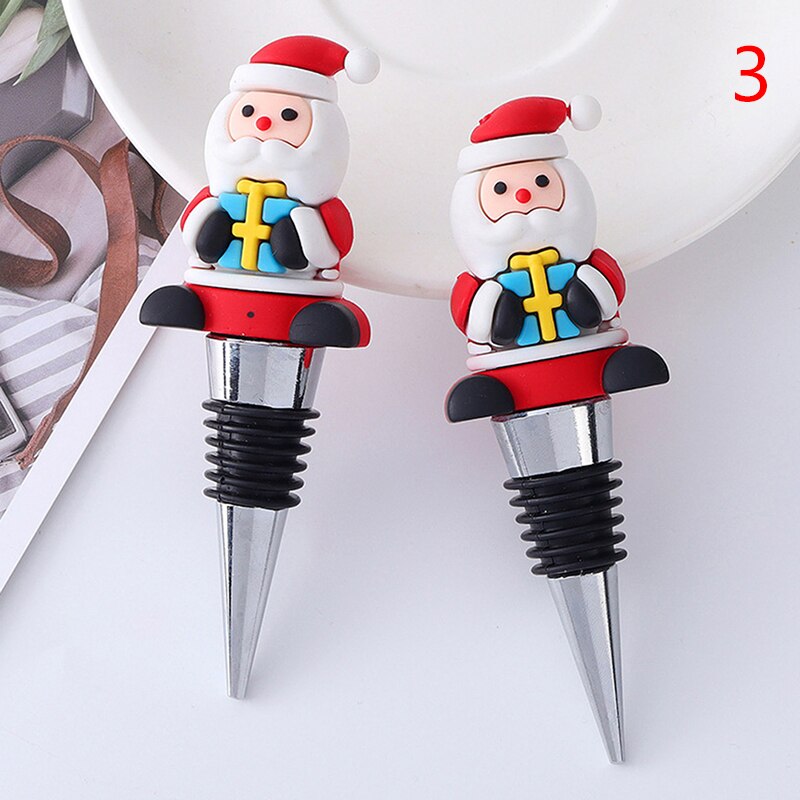 1PC Christmas Series Wine Stopper Bar Party Decoration snowman Shape Fresh-keeping Wine Champagne Stopper Bar Accessories