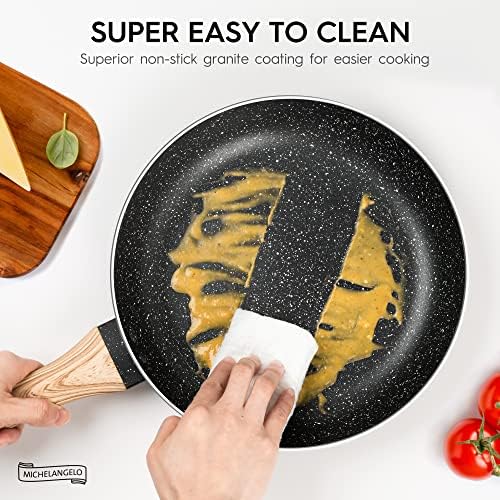 and Pans Set Nonstick, Granite Cookware Set 12 Pcs Non Toxic Cookware Set Induction Compatible, Black Granite Pots and Pans Set