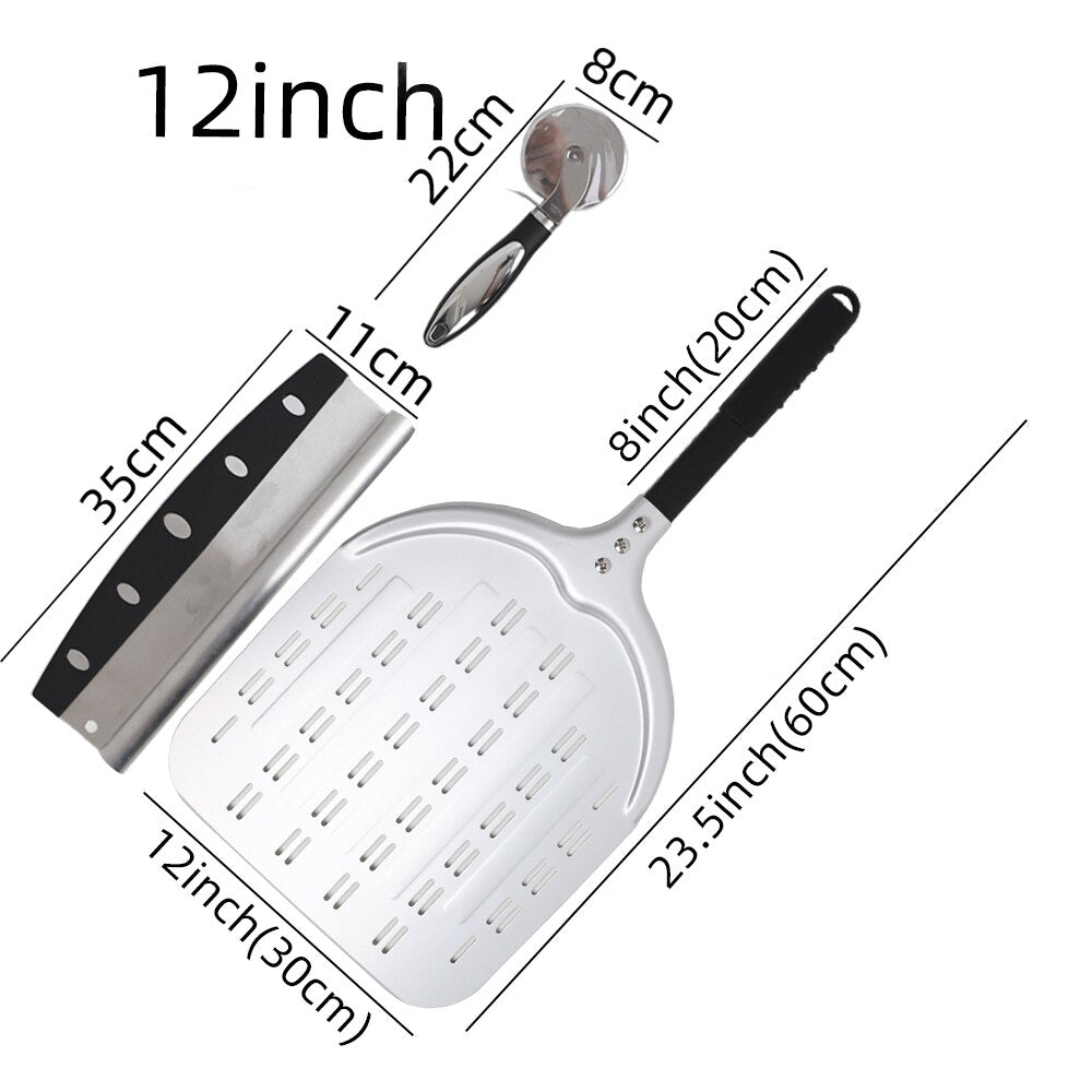 12 Inch Pizza Peel Turning Paddle Short Handle Shovel Kitchen Utensils Aluminum Apple Shape Pizza Turner Nonstick Baking Tools