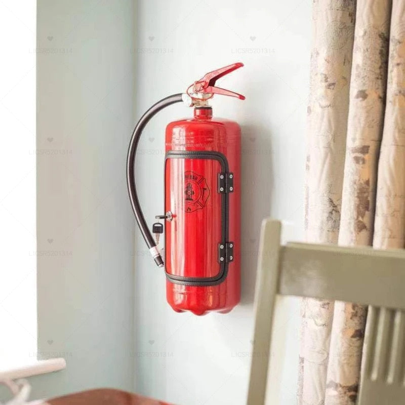Fire Extinguisher Shape Wine Box Ornaments Mini Bar Wine Cabinet Crafts Decoration Champagne Liquor Storage Box Fireman's Gifts