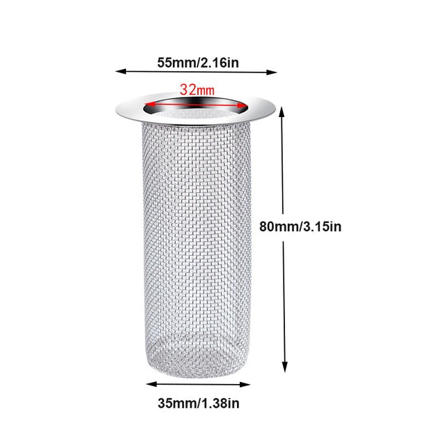 1PCS Kitchen Sink Filter Stainless Steel Mesh Sink Strainer Filter Bathroom Sink Strainer Drain Hole Filter Trap Waste Screen