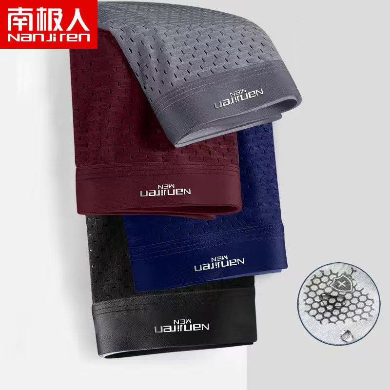 Boxer Shorts Underpants Men's Panties Men Boxers Underwear Ice Silk Mesh Male Sexy Set Breathable Boxershorts Large Size L-5XL