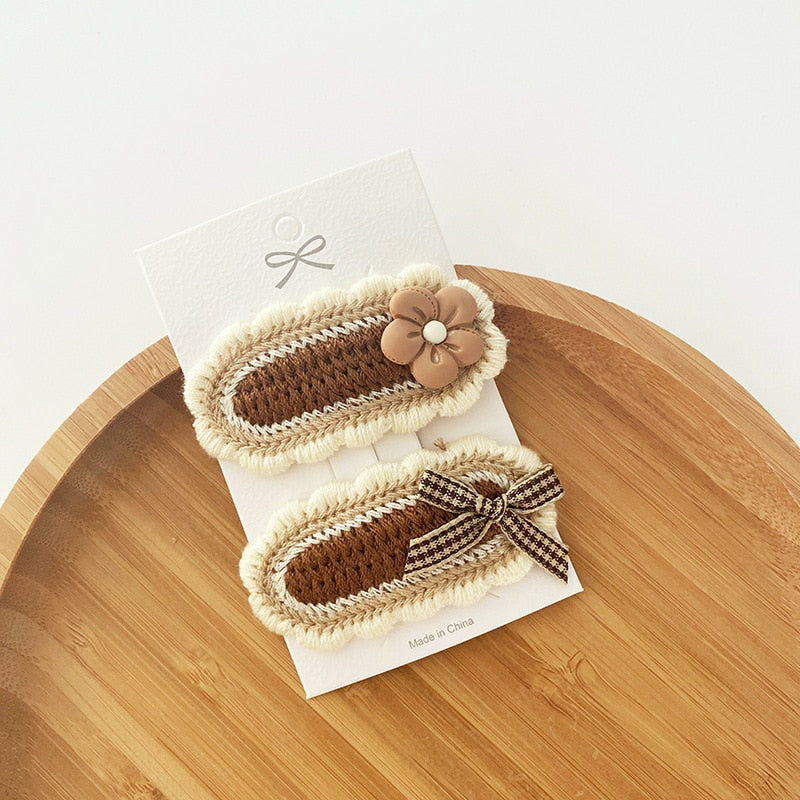 Coffee Warm Color Cute Cartoon Princess Hairpins Children Girls Kid Hair Clips Barrettes Accessories Hairclip Headwear Headdress