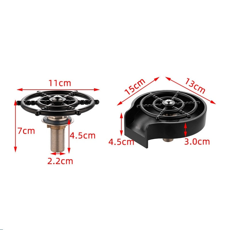 Automatic Cup Washer Faucet Glass Rinser High Pressure Beer Milk Coffee Pitcher Wash Cup Bottle Cleaner Sink Kitchen Bar Tool