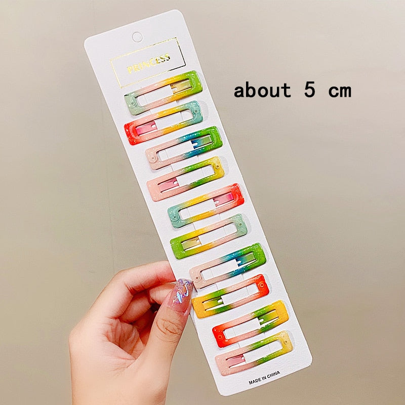 10/20/30/40 New Girls Cute Colorful Waterdrop Shape Hairpins Sweet Hair Clips Kids Barrettes Slid Clip Fashion Hair Accessories