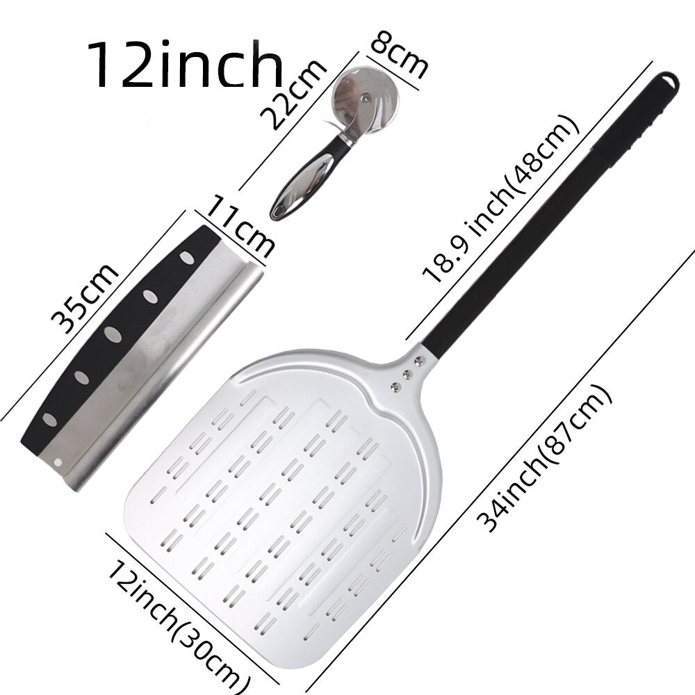 12 Inch Pizza Peel Turning Paddle Short Handle Shovel Kitchen Utensils Aluminum Apple Shape Pizza Turner Nonstick Baking Tools