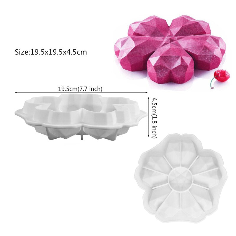 Heart Shaped Silicone Mold Cake Mousse Baking Forms Tray Silicon Soap Candle Making Moulds Kitchen Bakeware Tool
