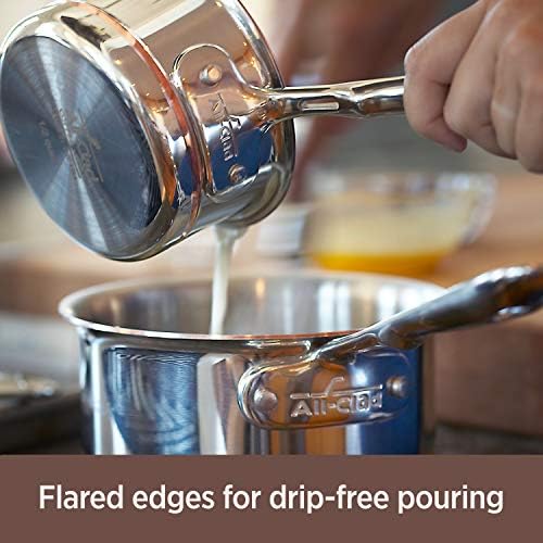 5-Ply Stainless Steel Saucepan with Lid 3 Quart Induction Oven Broil Safe 600F Pots and Pans, Cookware