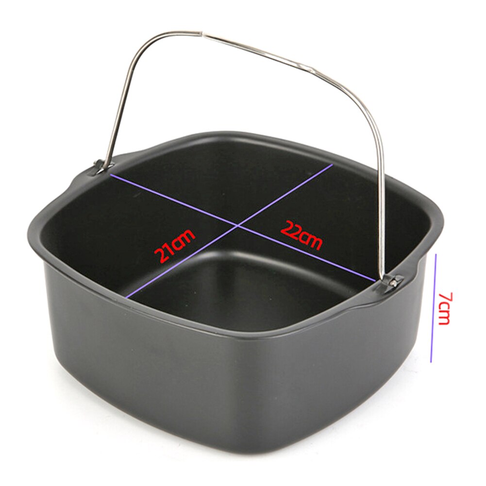 Square Cake Baking Tray Non-stick Air Fryer Baking Basket Pizza Plate Dish Pot Bakeware Kitchen Cake Cooking Tools