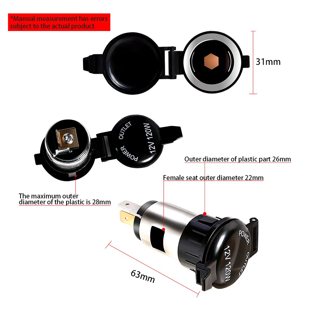 Auto 12V Cigarette Lighter Socket Power Plug Outlet Parts Replacement Parts Security for Car Truck Cigarette Lighter Splitter