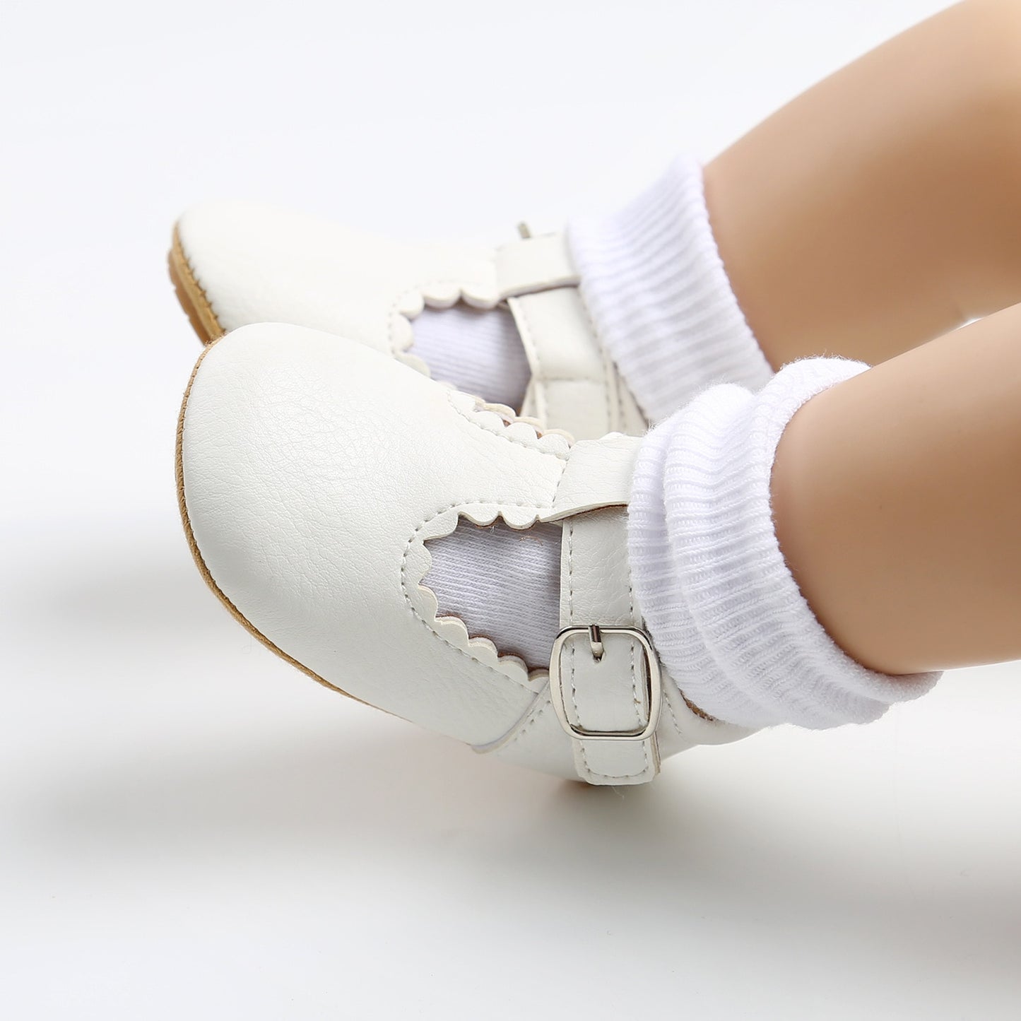 KIDSUN Newborn Baby Shoes Stripe PU Leather Boy Girl Shoes Toddler Rubber Sole Anti-slip First Walkers Infant Moccasins