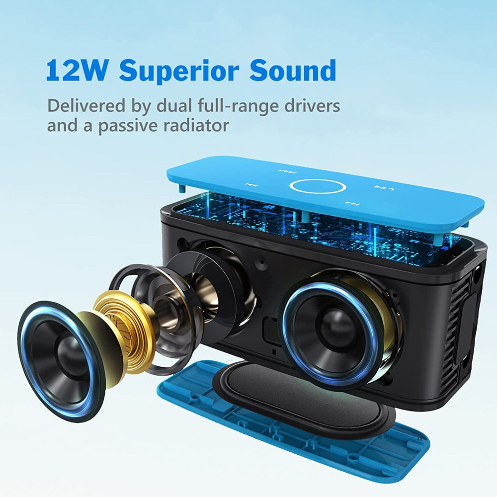 DOSS SoundBox Wireless Bluetooth Speaker TWS Touch Control IPX5 Waterproof Mini Portable Sound Box Stereo Bass Computer Speakers