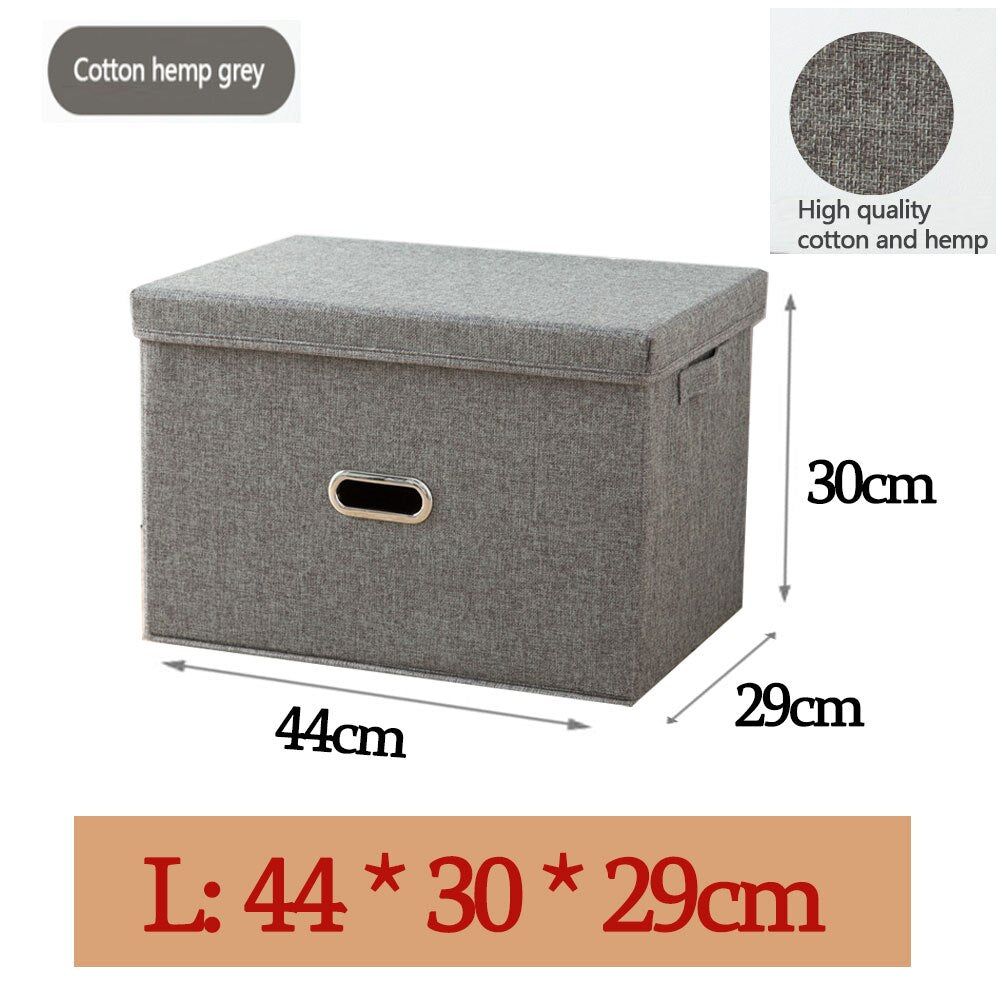 Style Foldable with Lid Clothes Storage Box Home Clothes Storage Bin Folding Storage Cabinet Kids Toys Fabric Organizer