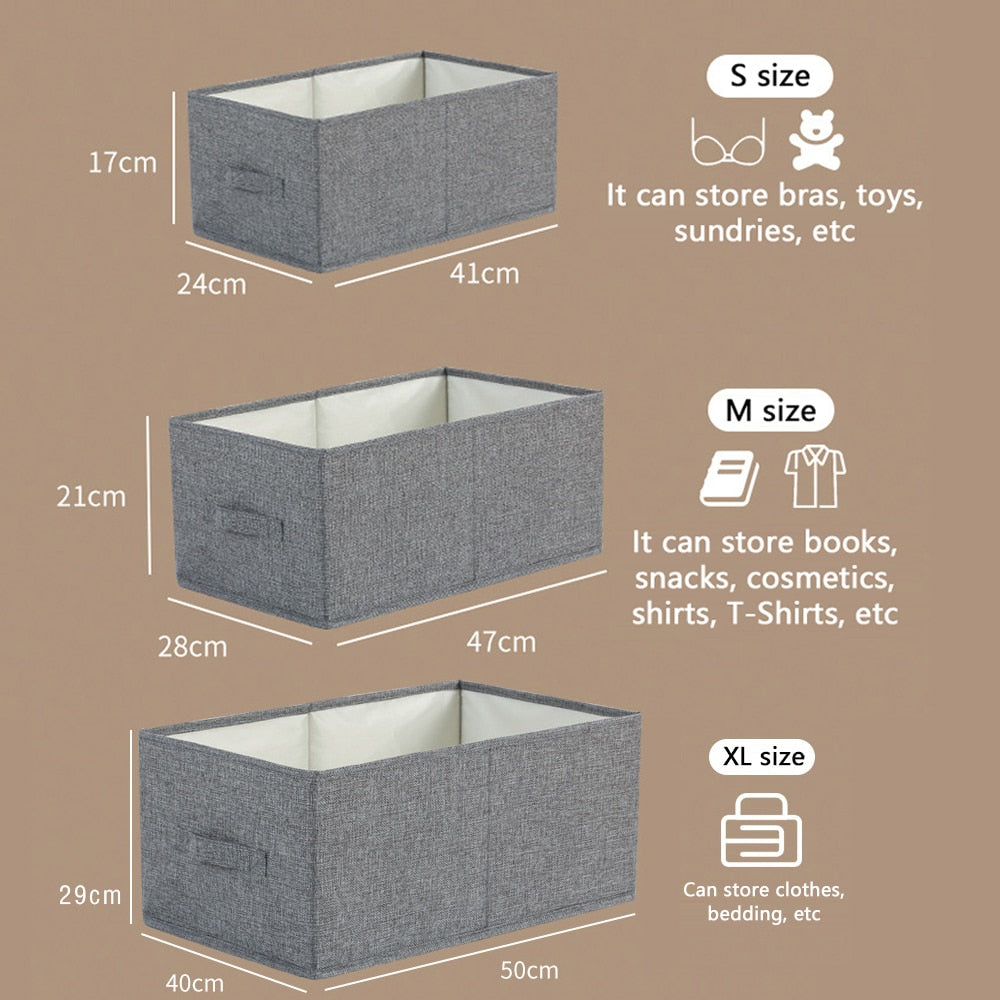 Style Foldable with Lid Clothes Storage Box Home Clothes Storage Bin Folding Storage Cabinet Kids Toys Fabric Organizer