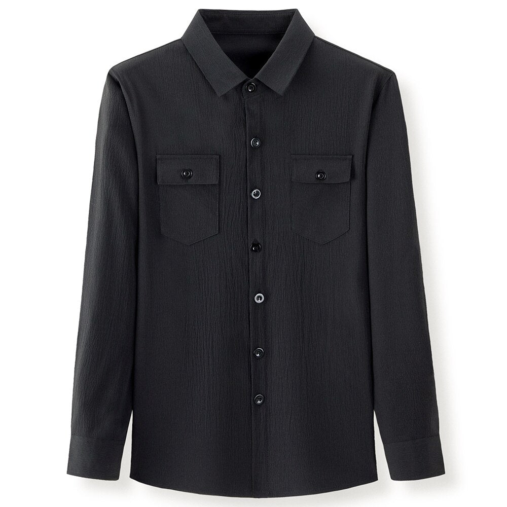2022 designer mens shirts for men clothing wearable two pocket fashion long sleeve shirt luxury dress casual clothes jersey 1318