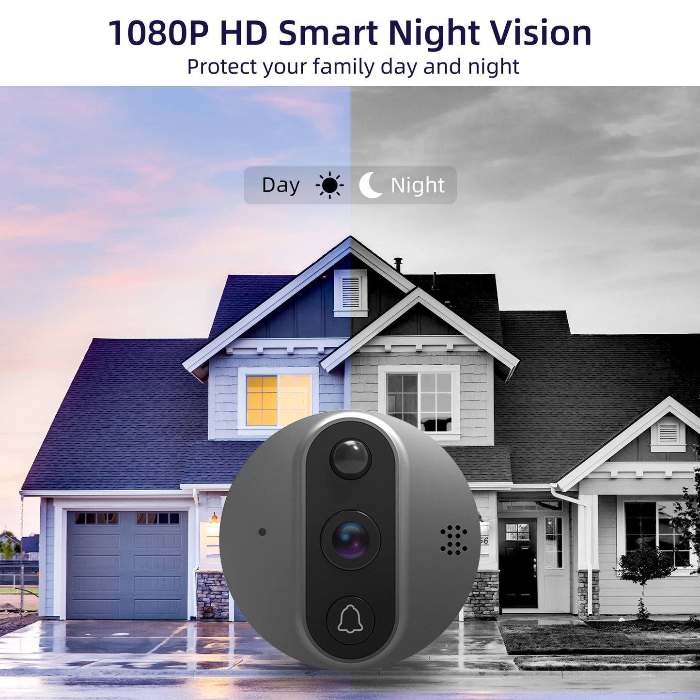 Jeatone Tuya smart WiFi door bell With 1080P/120°Camera video peephole for door 4.3" LCD screen 24H PIR Movement Detection Eye