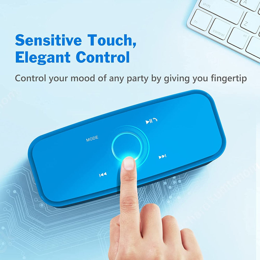 DOSS SoundBox Wireless Bluetooth Speaker TWS Touch Control IPX5 Waterproof Mini Portable Sound Box Stereo Bass Computer Speakers