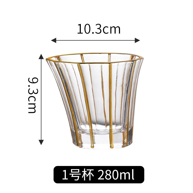 Crystal Gilt Glass Beer Mug European Luxury Brandy Wine Whiskey Cup Cups Drinkware Kitchen Dining Bar Home Garden