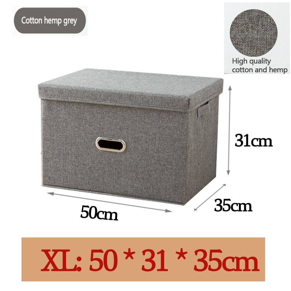 Style Foldable with Lid Clothes Storage Box Home Clothes Storage Bin Folding Storage Cabinet Kids Toys Fabric Organizer