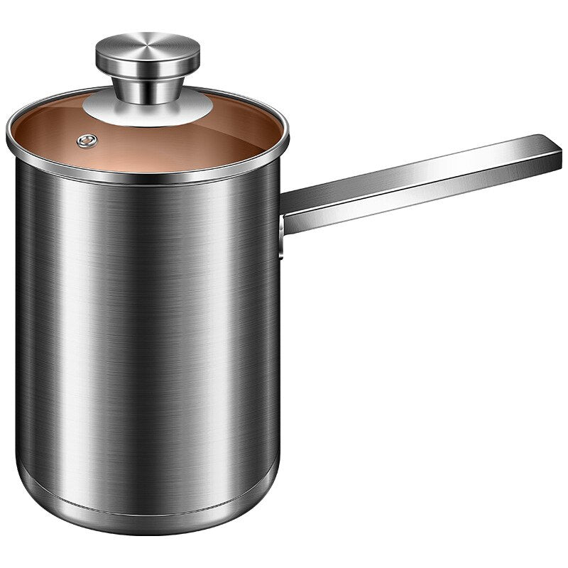 Household Small Fryer With Filter German 304 Stainless Steel Fryer Heightened and Deepened Oil-saving Pan Deep Cookware Kitchen