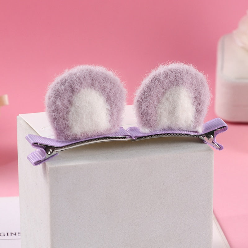 New Plush Cat Ears Hairpins Girls Cute Hair Clips Hair Accessories Women Sweet Barrettes Kids Fashion Ornaments Gift