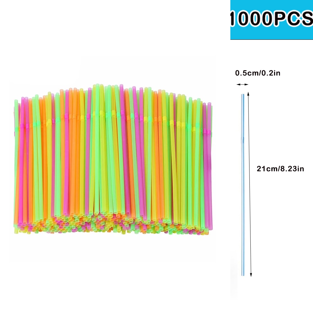 100/1000/10000Pcs Colorful&Black Drinking Kunststof Straws plastique Beverage Straw Milk Tea Bar Party Wedding Kitchen Accessory