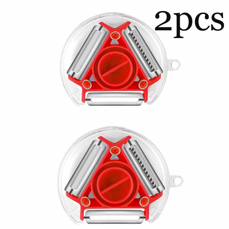 2pcs Triple Peeler Multi-function Peeler Round Fruit and Vegetable Kitchen Grater Rotary Slicer Fruit and Vegetable Tool