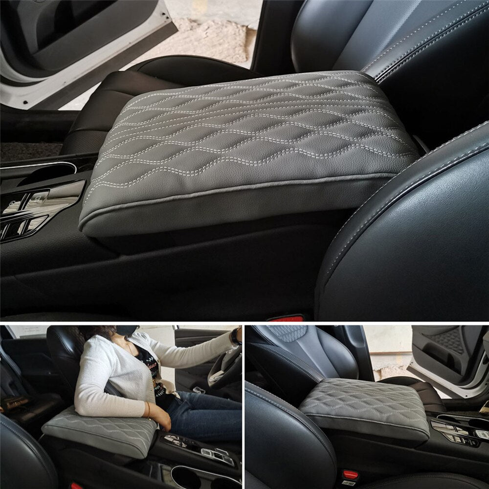Car Armrest Pad Soft PU Leather Anti Scratch Universal Waterproof Box Cover Cushion Resistant Center Console Non Slip Arm Rest