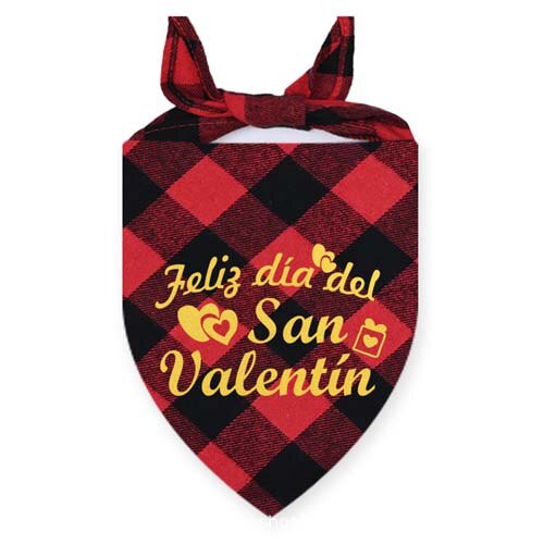 Plaid Dog Bandanas Valentine's Day Pet Towel Cat Accessories Holiday Party For Puppy Pet Supplies Costume Large Dog Accessories