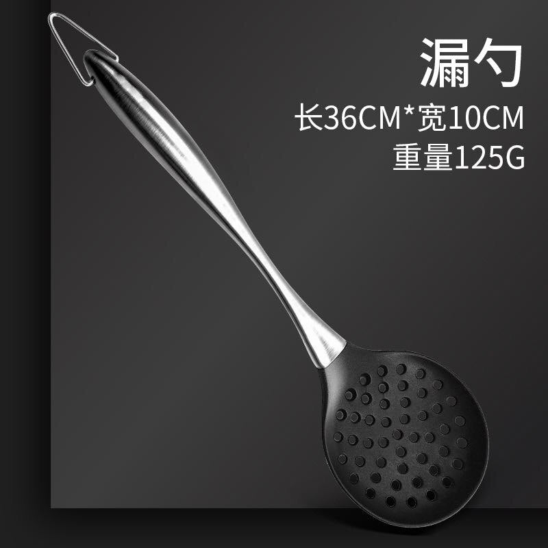 304 Stainless Steel Silicone Cooking Utensil Set Kitchen Novel Kitchen Accessories Extended Non-stick Pan Spatula Frying Spatula