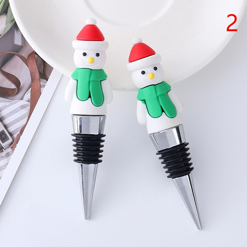 1PC Christmas Series Wine Stopper Bar Party Decoration snowman Shape Fresh-keeping Wine Champagne Stopper Bar Accessories