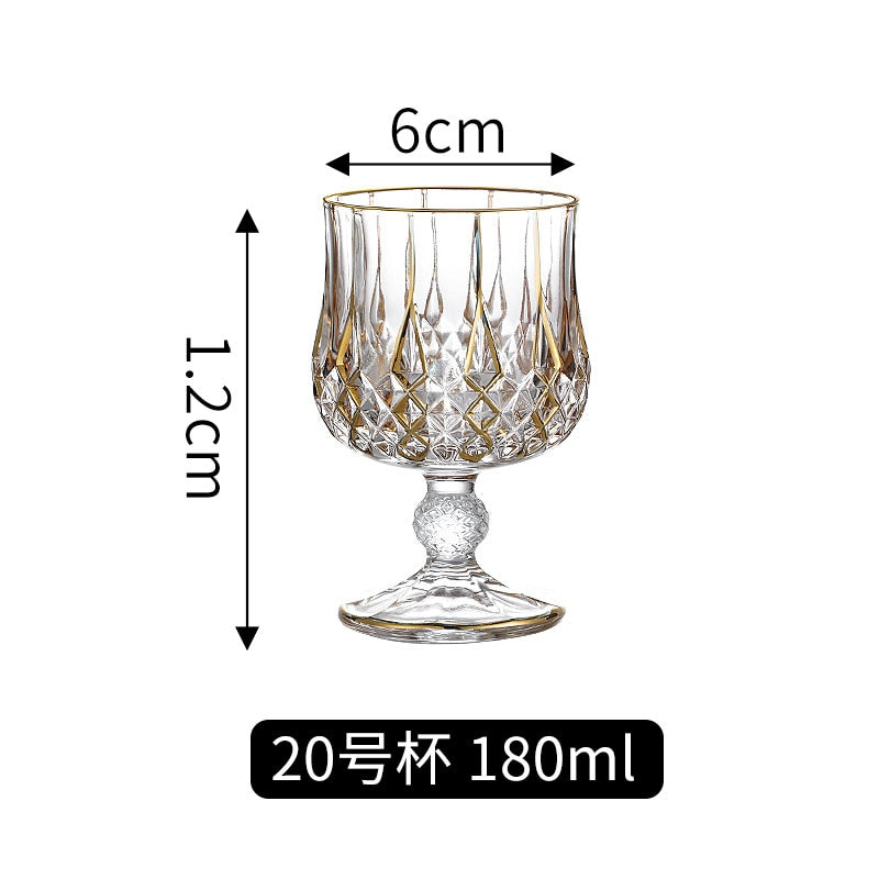 Crystal Gilt Glass Beer Mug European Luxury Brandy Wine Whiskey Cup Cups Drinkware Kitchen Dining Bar Home Garden