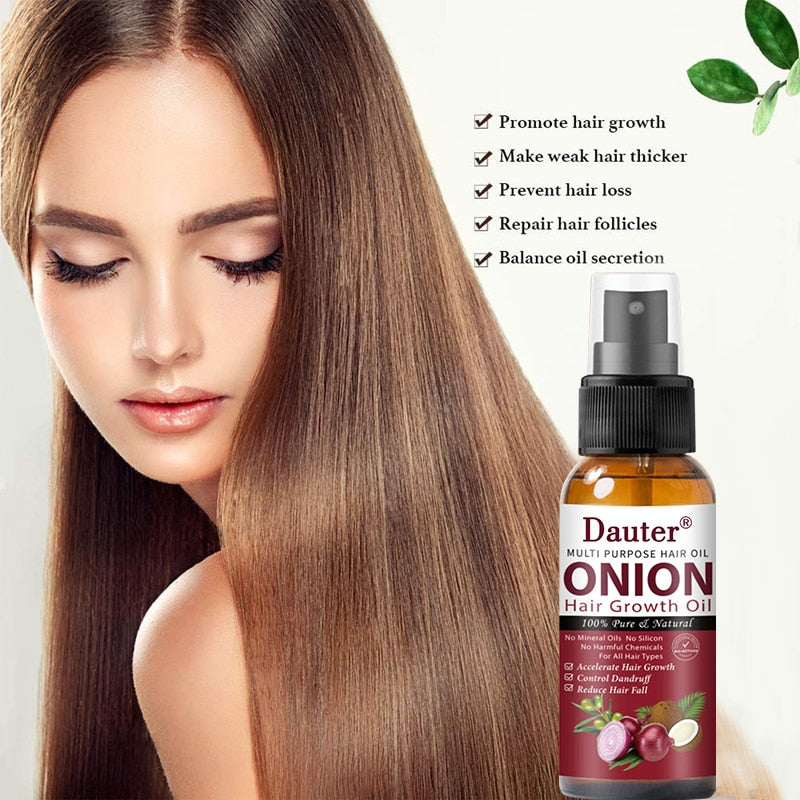 Onion black seed hair oil spray, natural hair care and hair growth, prevent hair loss, biotin fast hair growth