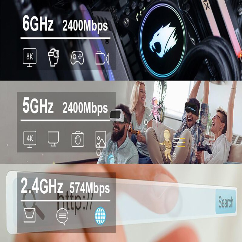 WiFi 6E Ax210 PCI Express Network Card Intel AX210NGW Bluetooth 5.3 Tri Band 2.4G/5G/6Ghz Wi-Fi 5 AC8265 Wireless Adapter for PC