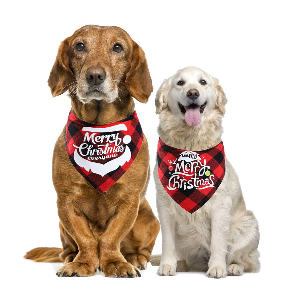 Plaid Dog Bandanas Valentine's Day Pet Towel Cat Accessories Holiday Party For Puppy Pet Supplies Costume Large Dog Accessories