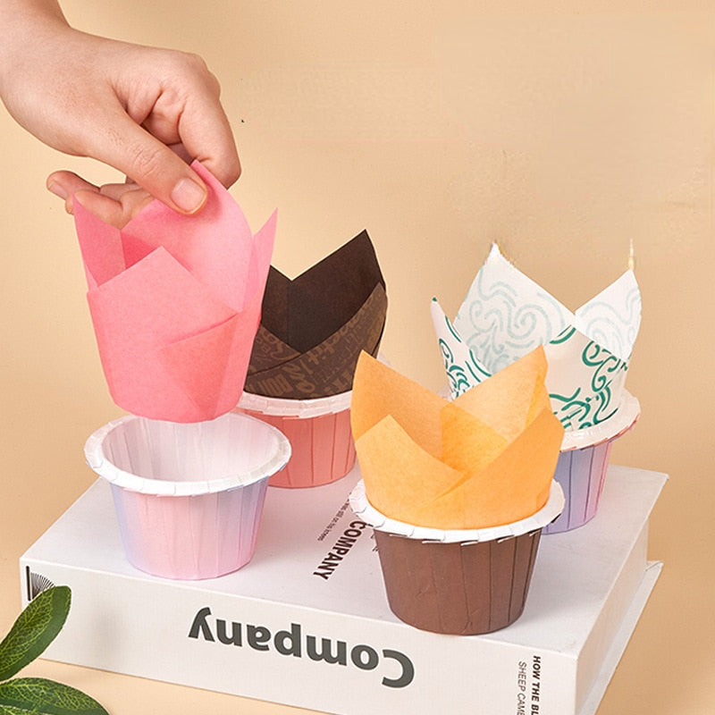 50pcs Muffin Cupcake Paper Oilproof Cupcakes Liner Baking Muffin Box Cup Cake Decorating Tools Muffin Wrap Cases