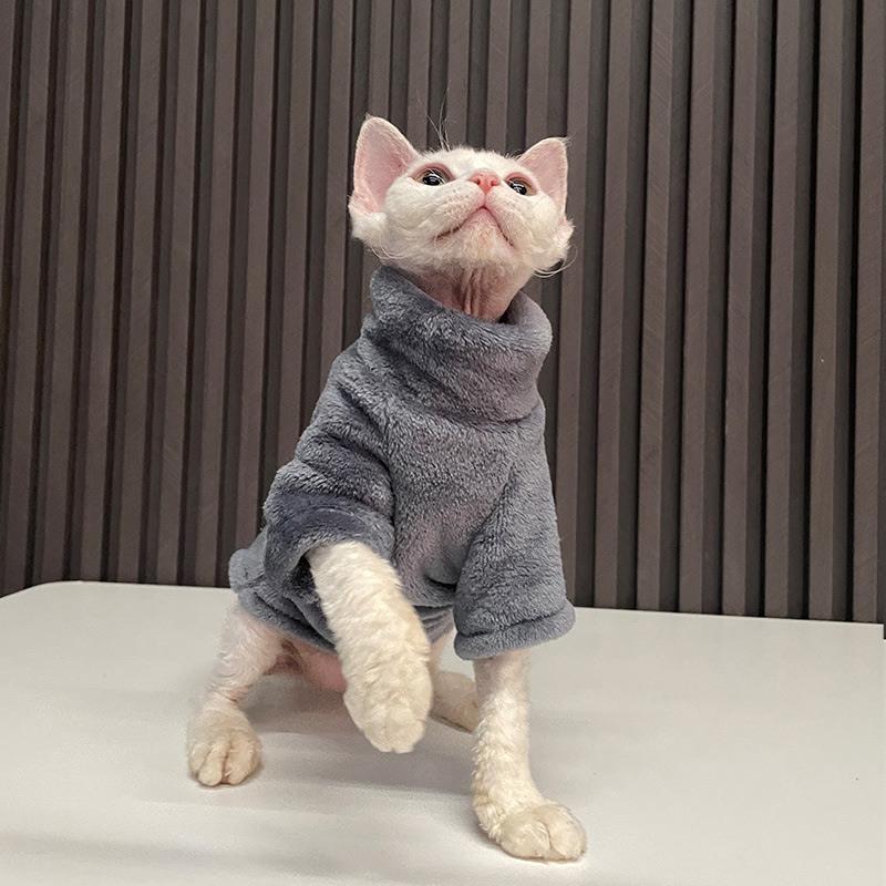 2022 New Hairless Cat Sweater Winter Fashion Thickening Warm Sphynx Clothes Home Comfortable Winter Dog Clothes for Small Dogs