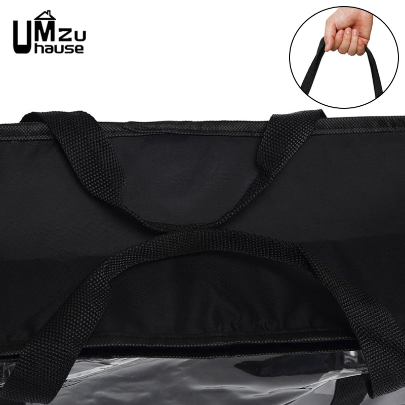 Large DVD Storage Bags CD VCD DISC Books Zip Portable Toy Clothes Desk Organizer Handle Big Clear Pouch Home Office Organization