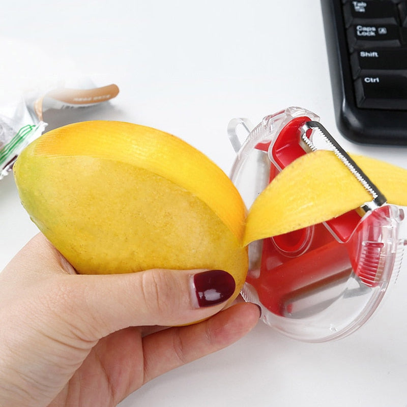 2pcs Triple Peeler Multi-function Peeler Round Fruit and Vegetable Kitchen Grater Rotary Slicer Fruit and Vegetable Tool