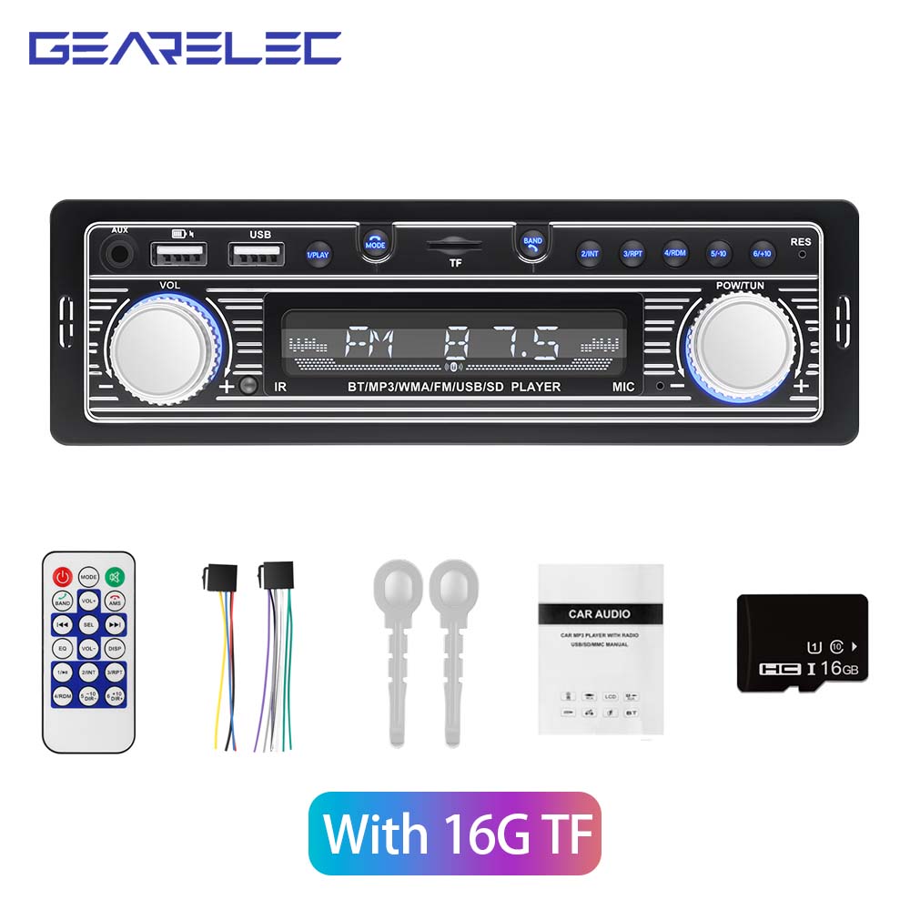 1 Din Car Radio Stereo Player Digital Bluetooth Video MP3 Player FM Radio Stereo Audio ISO USB/SD with In Dash AUX Input