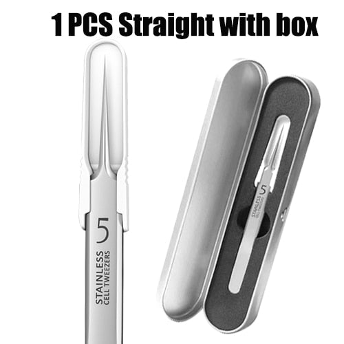 Professional Ultra-fine No. 5 Acne Blackhead Removal Tweezers Beauty Salon Pimples Needles Deep Cleaner Clip Face Skin Care Tool
