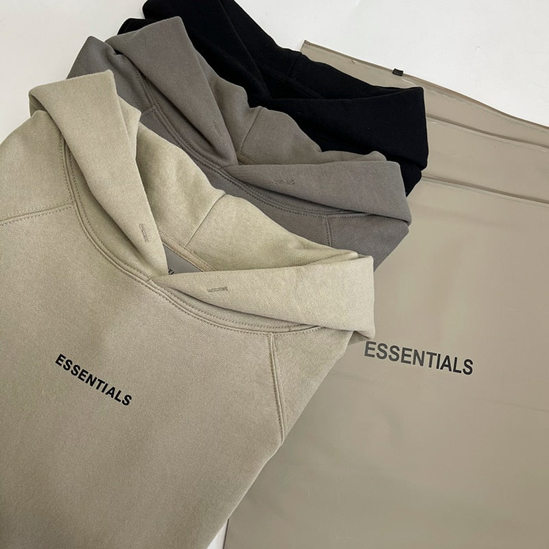 Fashion ESSENTIALS Hoodies High Quality Sweatshirt Chest letter logo Hip hop Loose Unisex Oversize 100% Cotton Hoodie