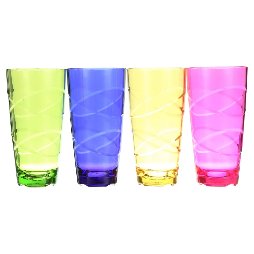 24-Ounce Multi-Colored Plastic Tumbler Set of 8 Cups Drink Items Free Shipping Coffee Cup Mug Drinkware Kitchen Dining Bar Home