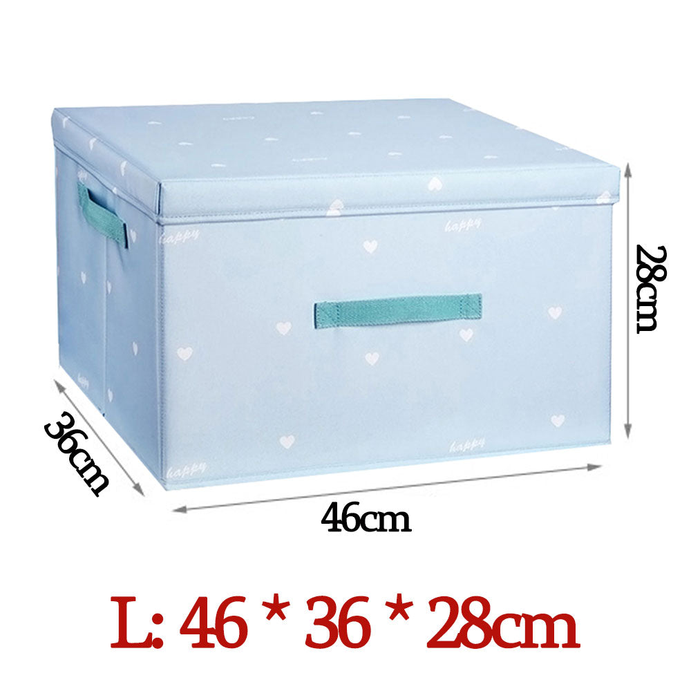 Style Foldable with Lid Clothes Storage Box Home Clothes Storage Bin Folding Storage Cabinet Kids Toys Fabric Organizer
