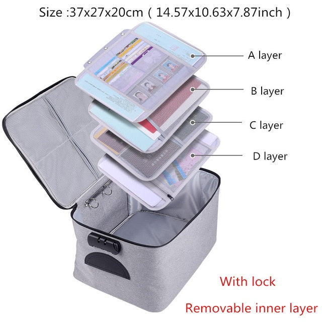 Document Storage Bag Organizer File Boxes Bins Basket Drawer Container Home Office Storage Organization Accessories Supplies