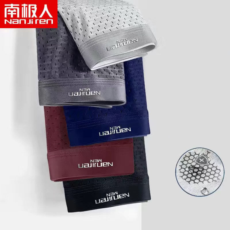 Boxer Shorts Underpants Men's Panties Men Boxers Underwear Ice Silk Mesh Male Sexy Set Breathable Boxershorts Large Size L-5XL