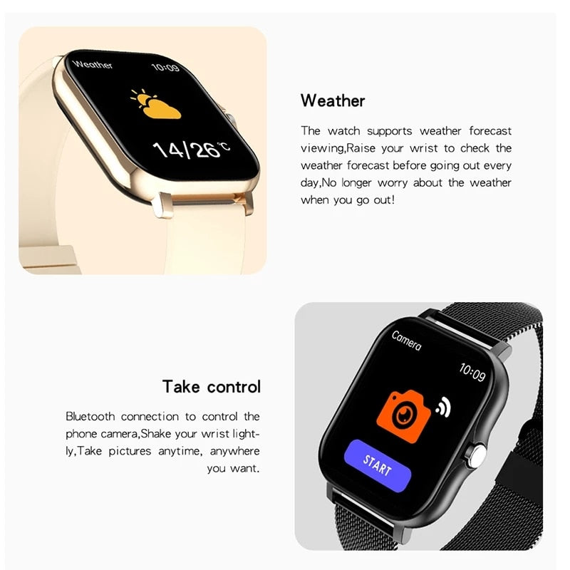 For Xiaomi Samsung Android Phone 1.69" Color Screen Full Touch Custom Dial Smart watch Women Bluetooth Call 2022 Smart Watch Men