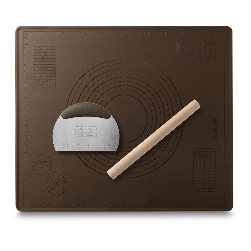 Silicone Mat large Baking Accessories Bakery Kitchen Rolling Pin Noodle Knife for Dough Confectionery Kneading Pad Pizza Board