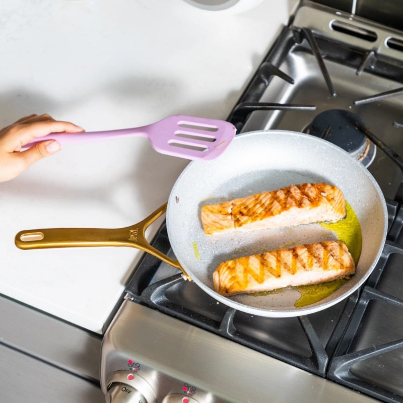 Thyme & Table Nonstick 12 Piece Supreme Cookware Set, Cream