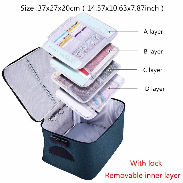 Document Storage Bag Organizer File Boxes Bins Basket Drawer Container Home Office Storage Organization Accessories Supplies